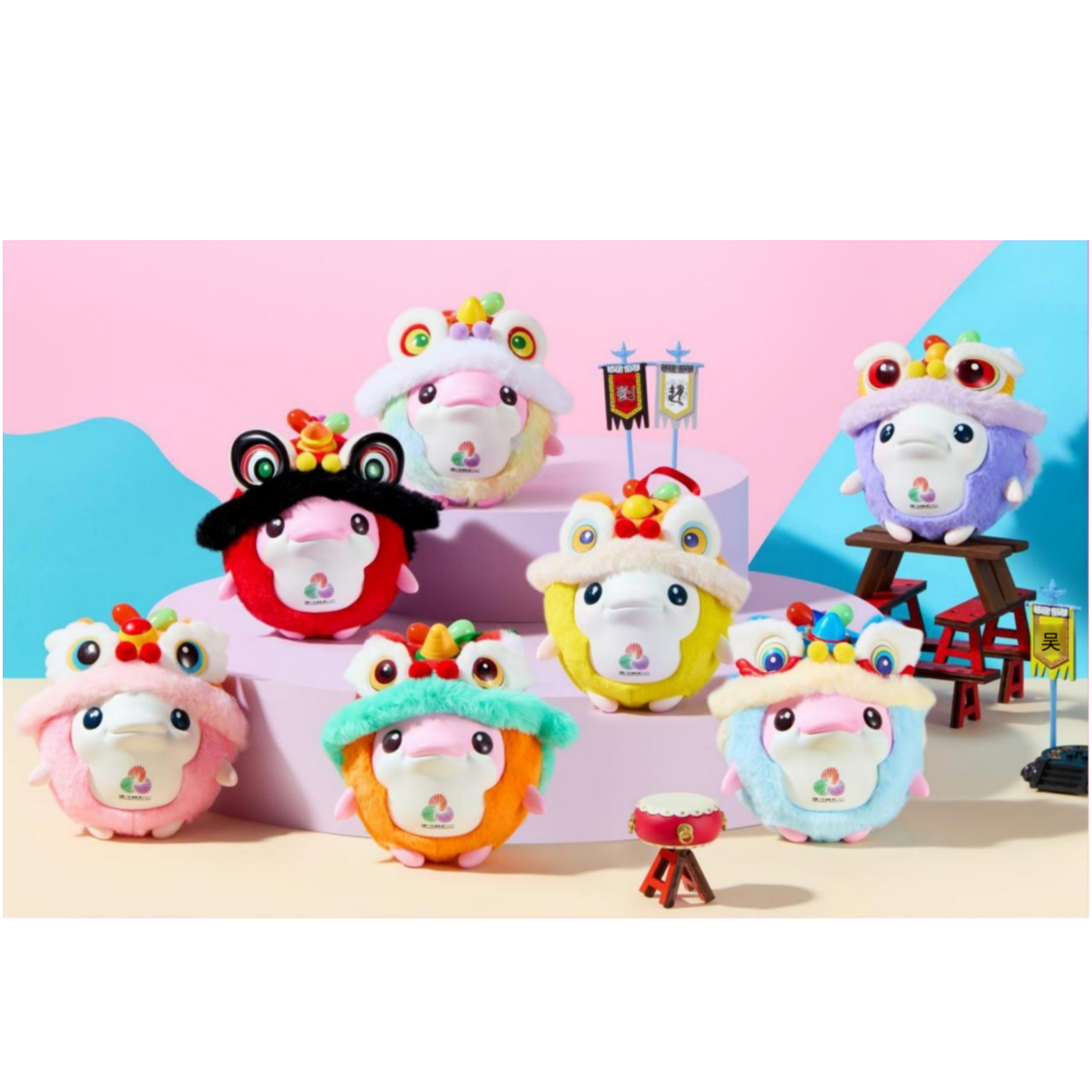 十五运吉祥物三国醒狮萌团盲盒套装