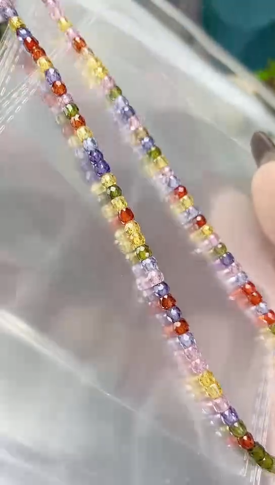 【闪购商品】锆石苏联钻项链银S925镶嵌彩色99 