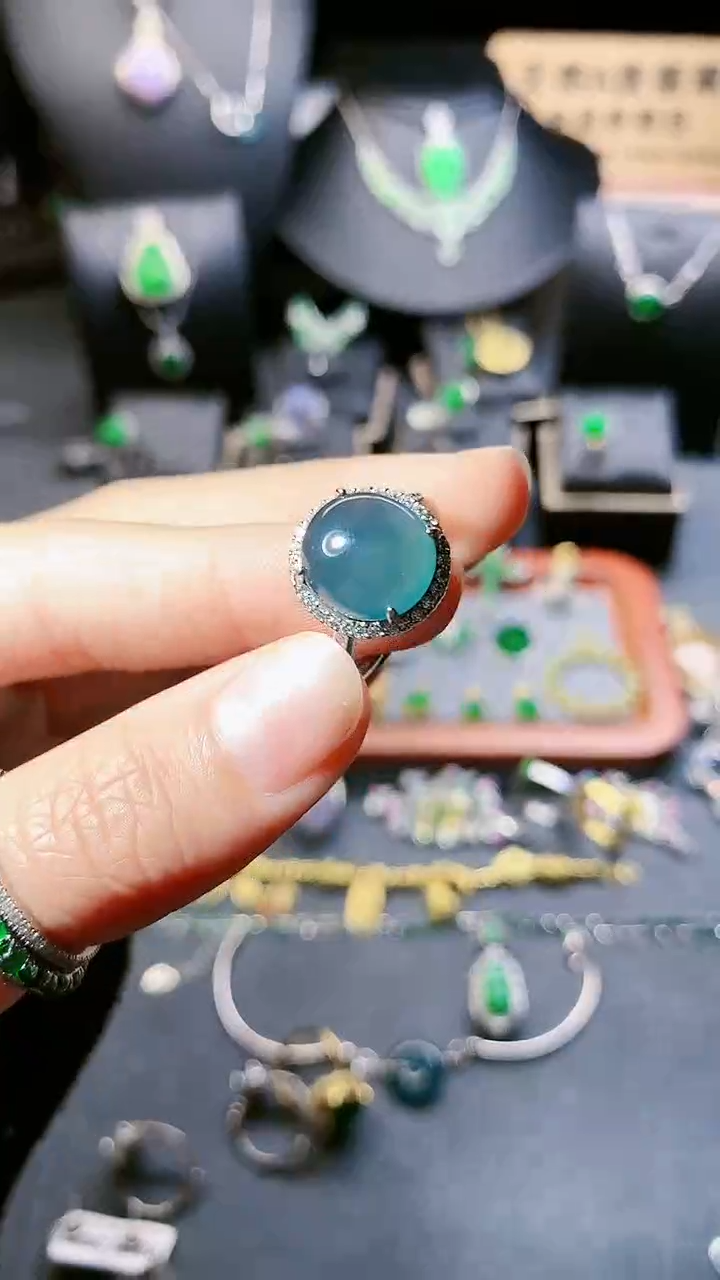 【闪购商品】翡翠戒指银S925镶嵌戒指