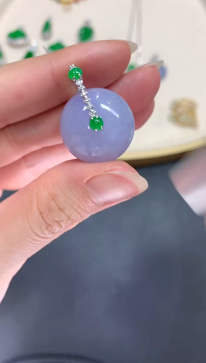 【闪购商品】翡翠吊坠(不含链)18K金镶嵌A902|3800