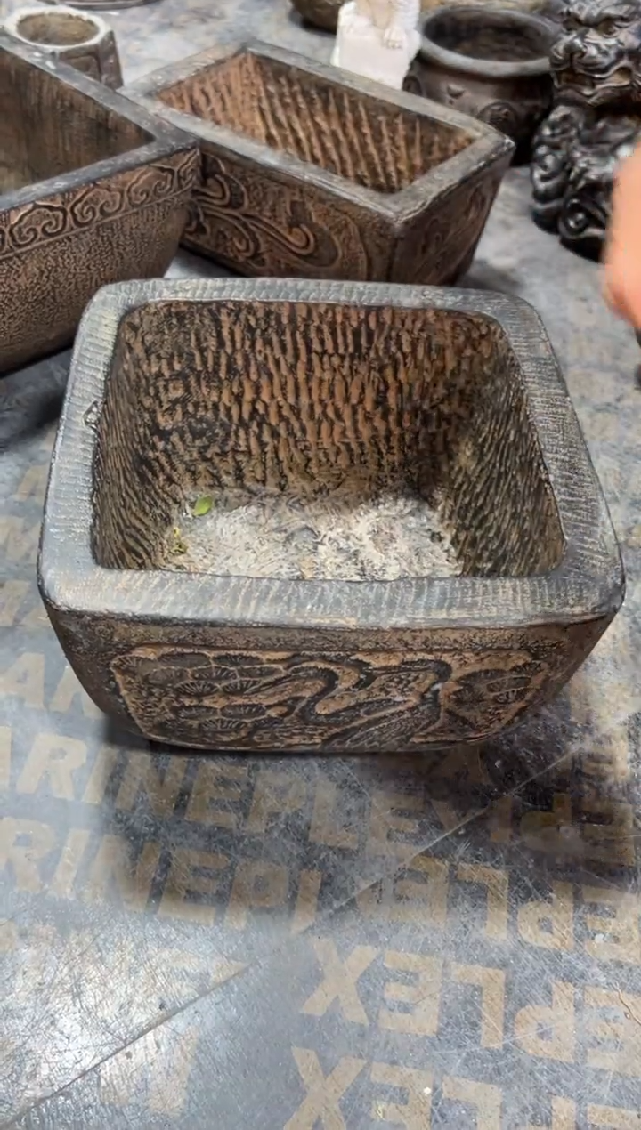 陶土【火山泥】松鹤盆