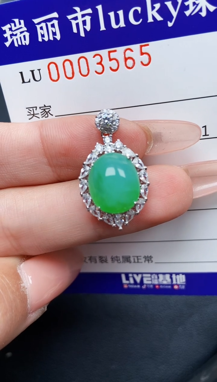 【闪购商品】翡翠颈饰银S925镶嵌3565