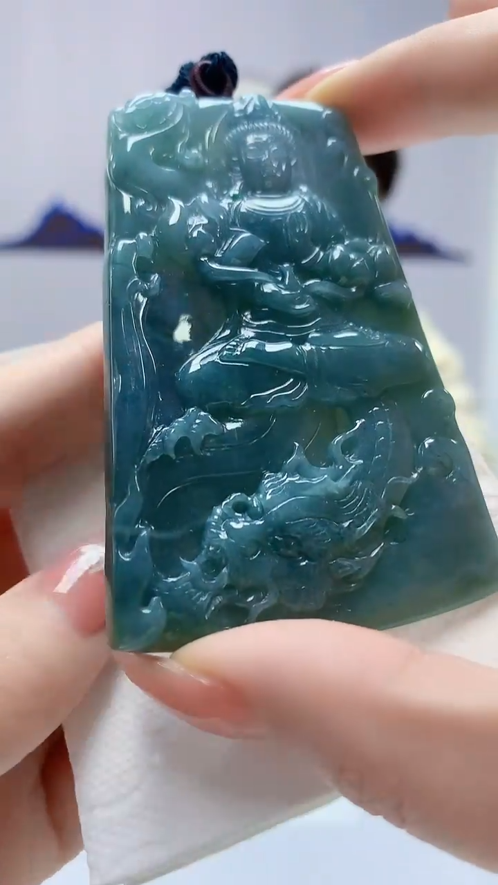 【闪购商品】定制翡翠未镶嵌1502DD-毛货挂件99