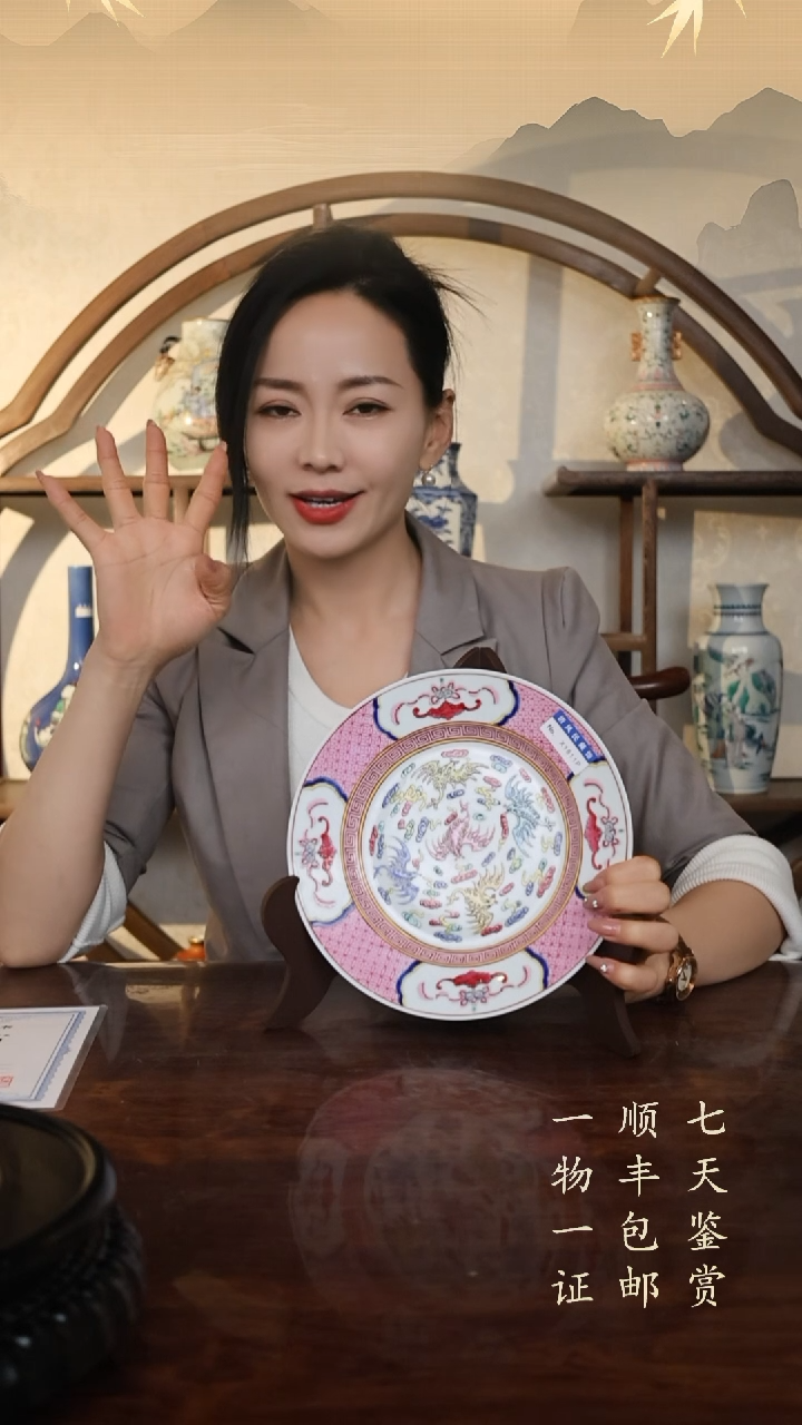 听****️粉彩开窗赏盘