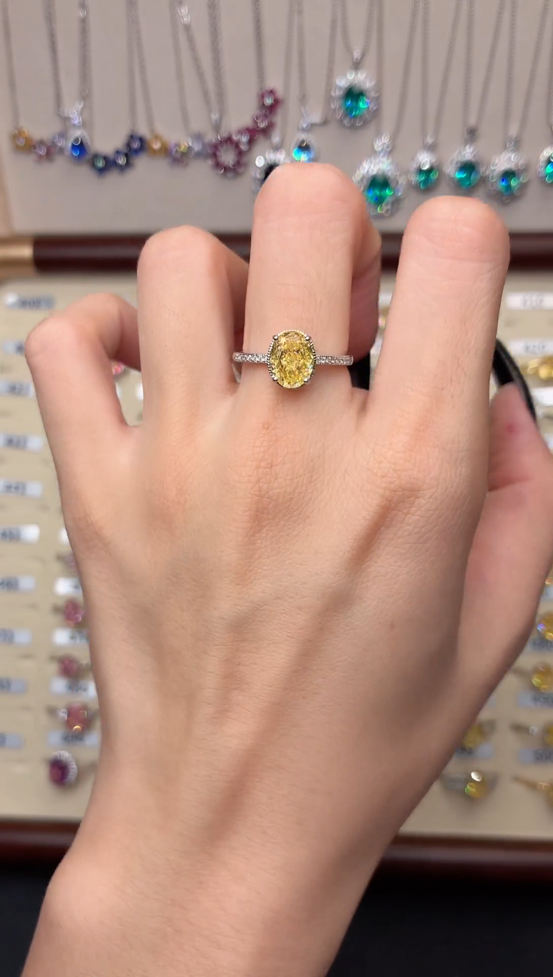 无925银无品牌 925银 轻奢女神款金丝雀色系