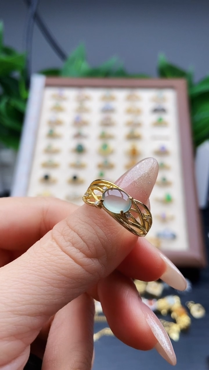 银S925镶嵌戒指翡翠12