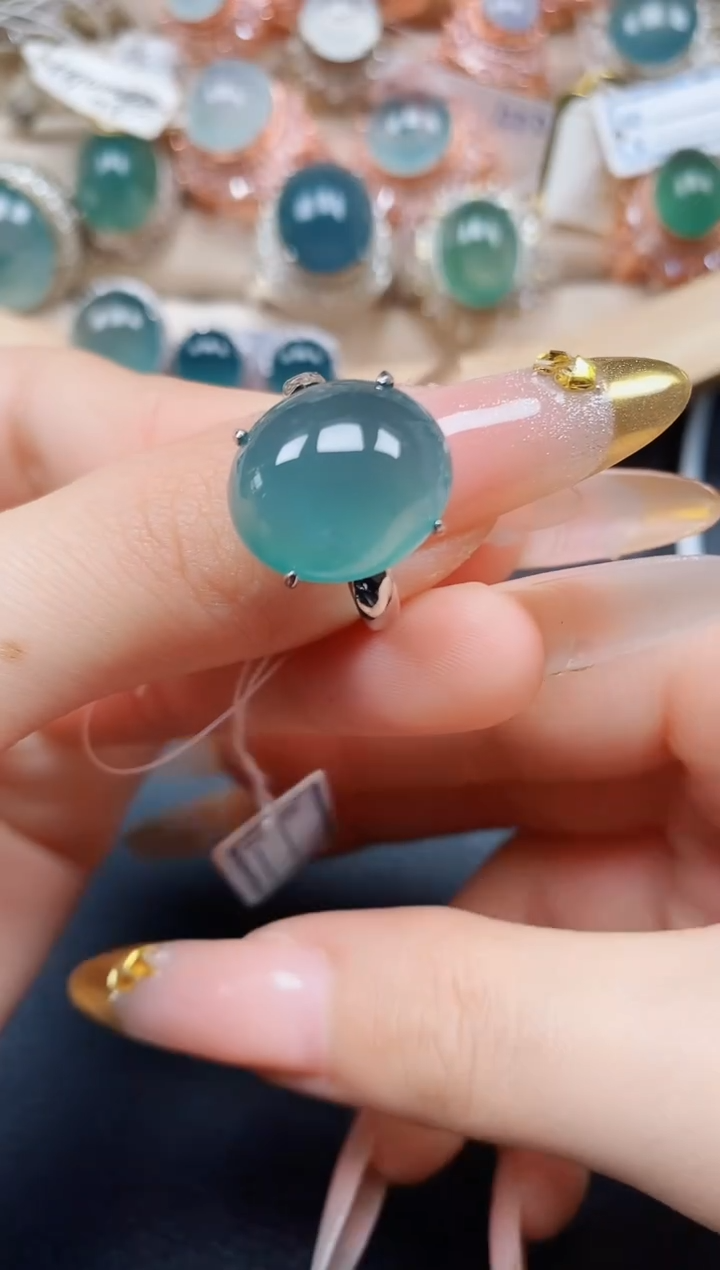 【闪购商品】翡翠戒指银S925镶嵌翡翠