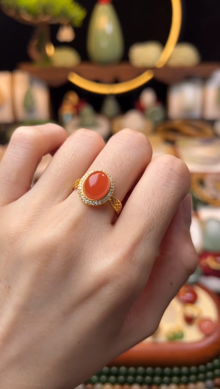 【闪购商品】南红玛瑙戒指银S925镶嵌福利