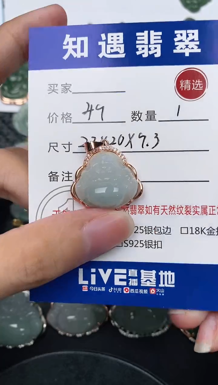 翡翠银S925镶嵌颈饰挂件