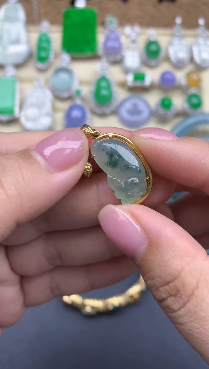 【闪购商品】翡翠颈饰18K金镶嵌155-中国好珍宝