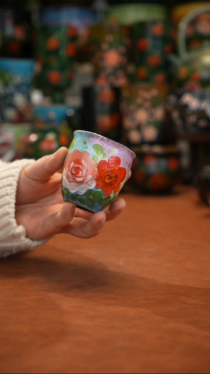 油画  釉下彩   杯子