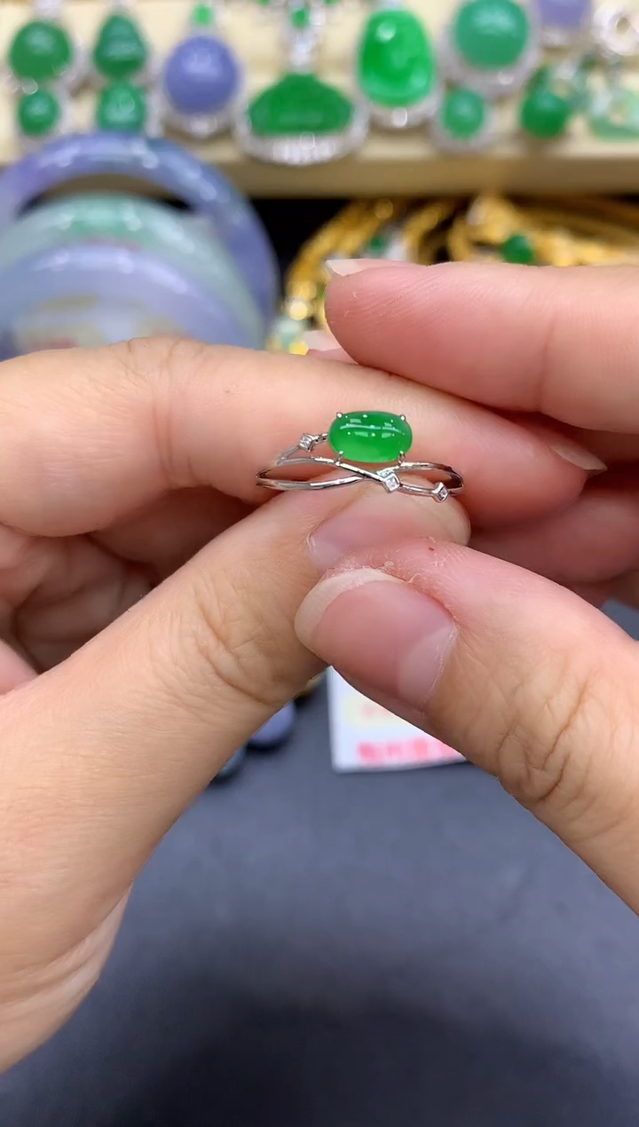 18K金镶嵌戒指翡翠204-中国好珍宝