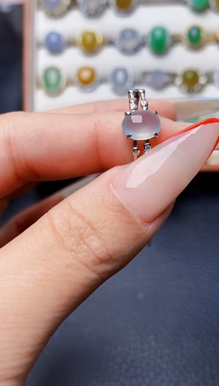 银S925镶嵌戒指翡翠3349