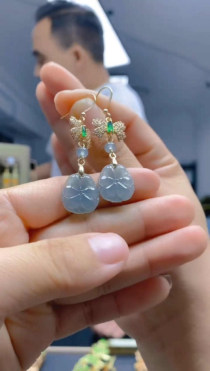 【闪购商品】翡翠耳饰合金222翡翠耳钩