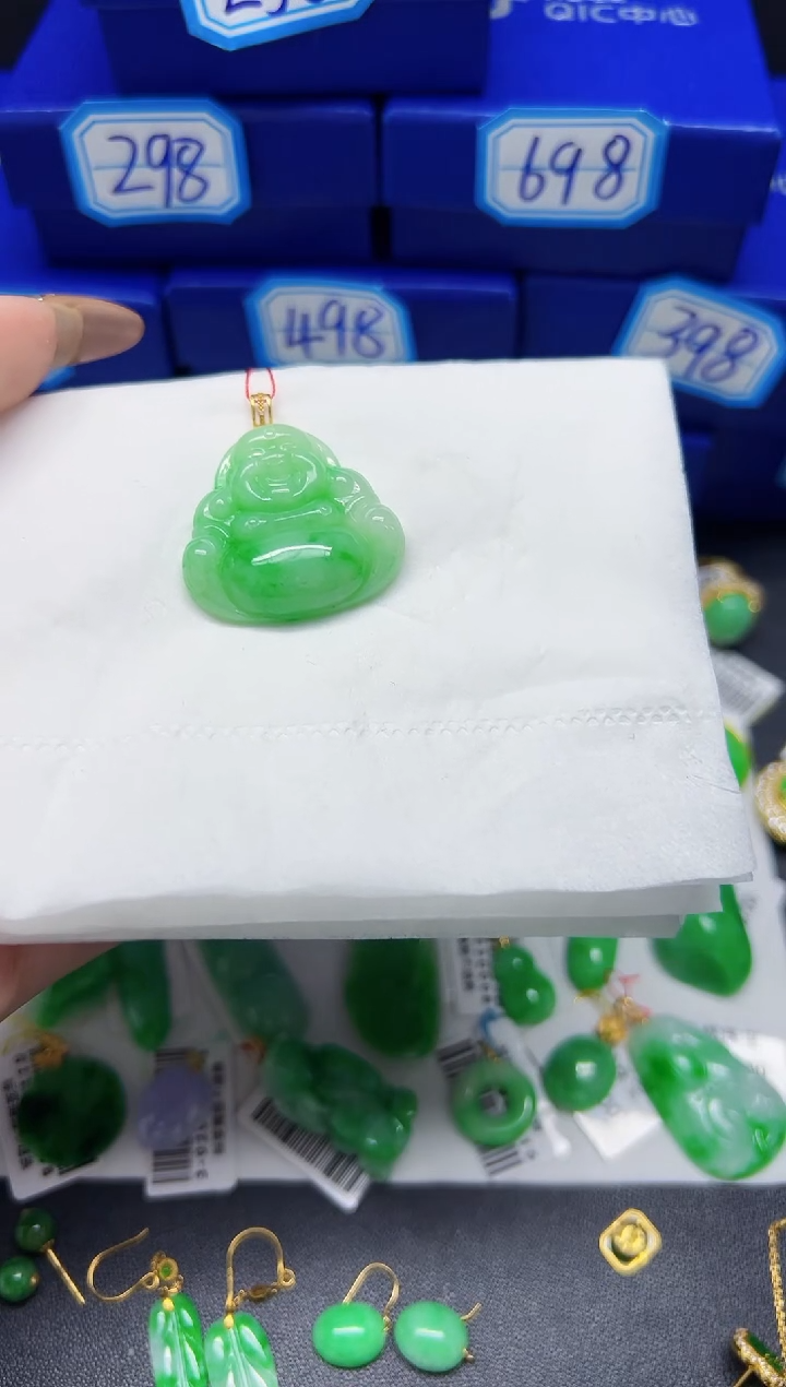 【闪购商品】翡翠颈饰18K金镶嵌Y缅料A货/支持复检/一件