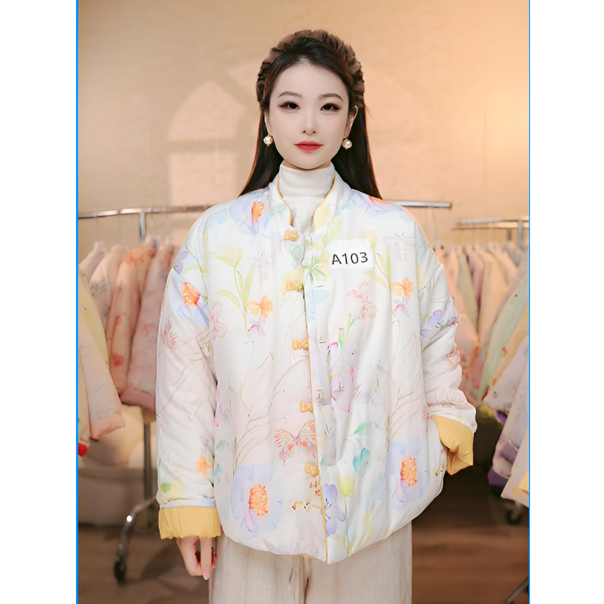 008-147 秋冬季民族风女中式复古文艺双面双穿加厚中国风【袁】