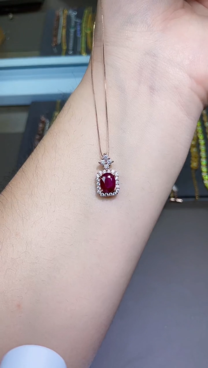 银S925镶嵌颈饰红宝石1