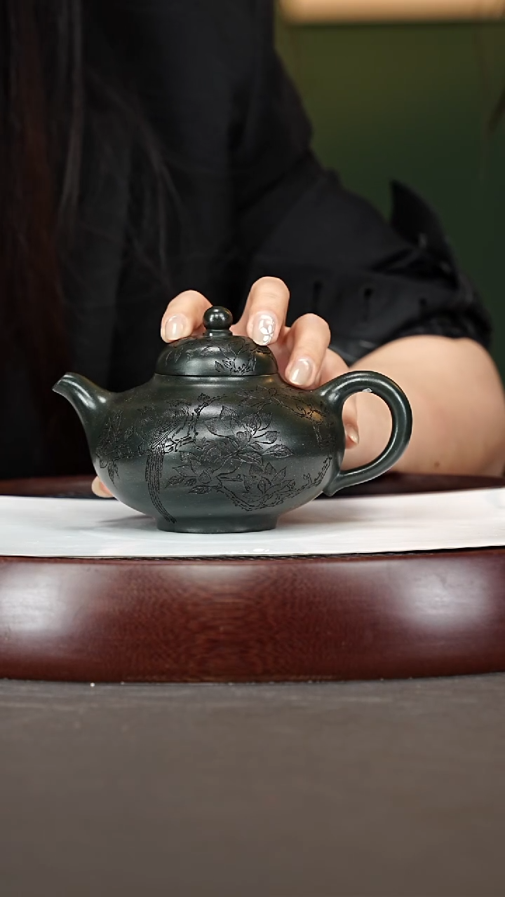 茶壶紫砂60ZWP华颖 可心绿泥300cc