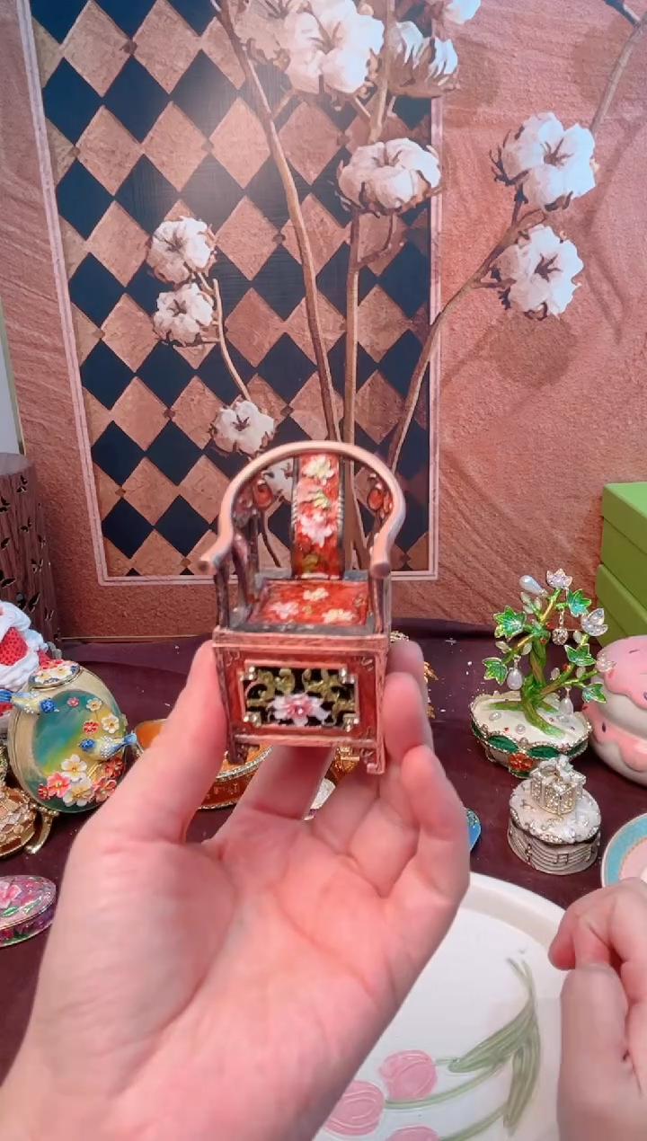 锌合金珐琅彩首饰盒摆件默认微瑕不退不换～