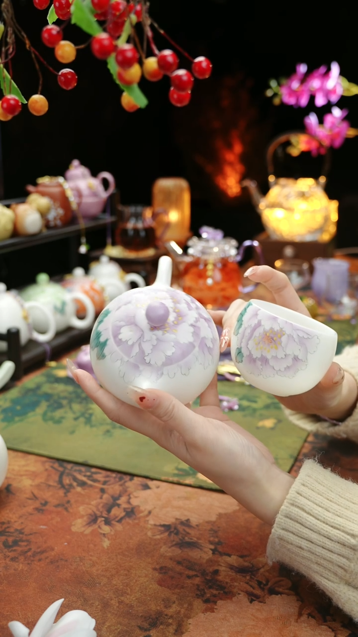 【闪购商品】手绘紫牡丹+主人杯@@@@@@
