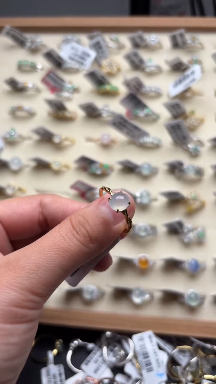 【闪购商品】翡翠戒指银S925镶嵌缅甸A货翡翠S925银镶嵌