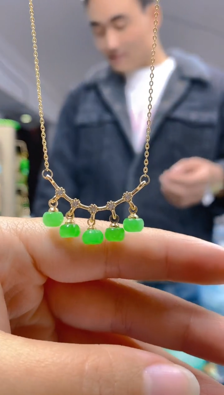 【闪购商品】翡翠耳饰合金0279翡翠锁骨链