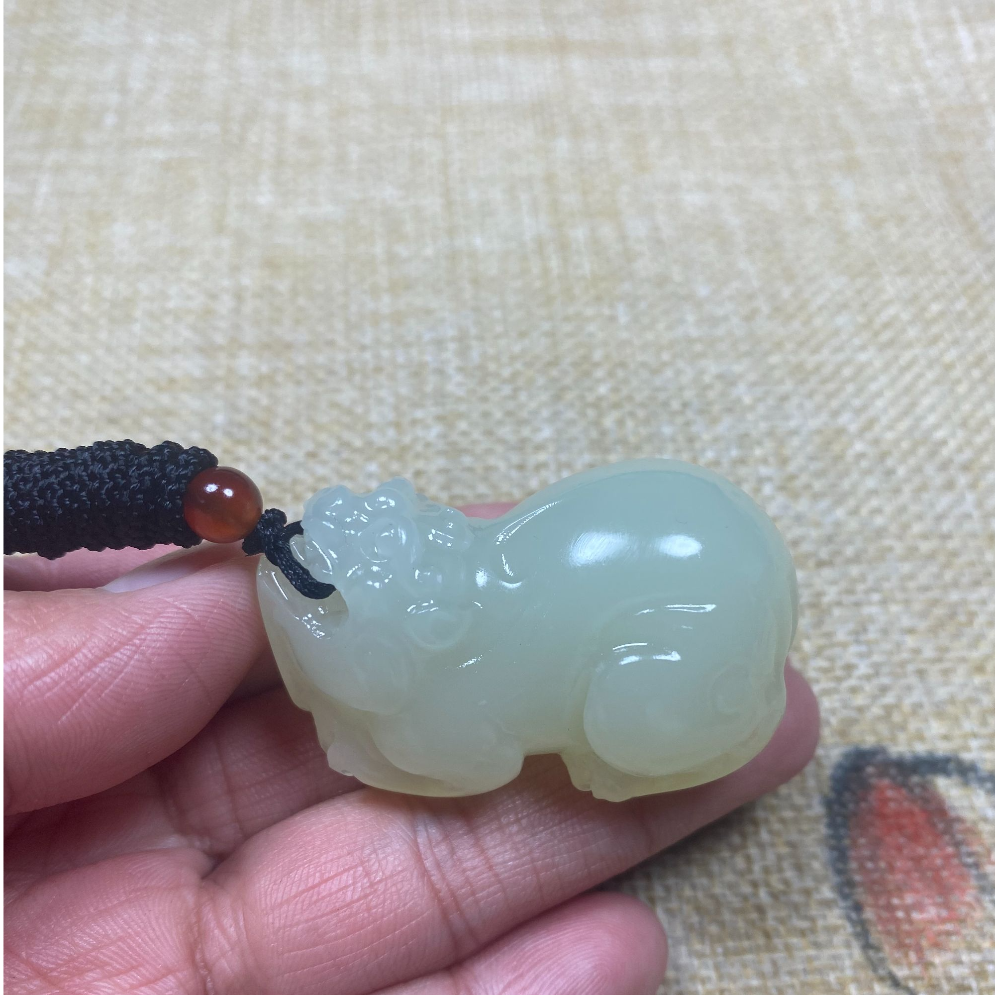 昆仑山料工艺貔貅男女同款 平安如意锁 财神