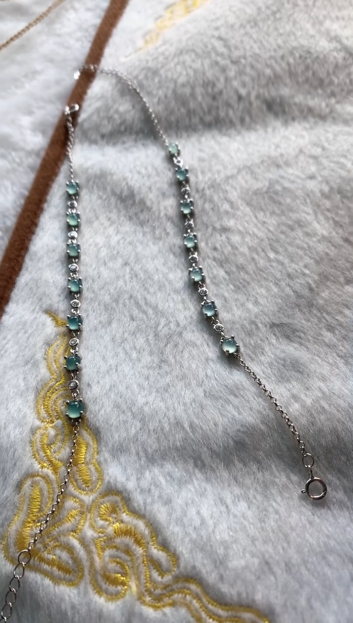 【闪购商品】翡翠手链银S925镶嵌蓝水手链