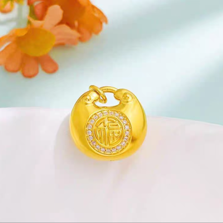 （七夕专享）18k小胖福经典时尚百搭款吊坠（小版）