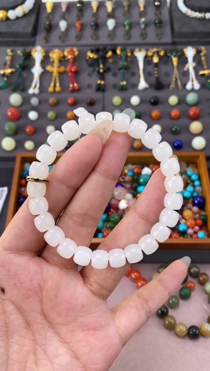 未镶嵌和田玉挂件9mm于田极限弧手串金版