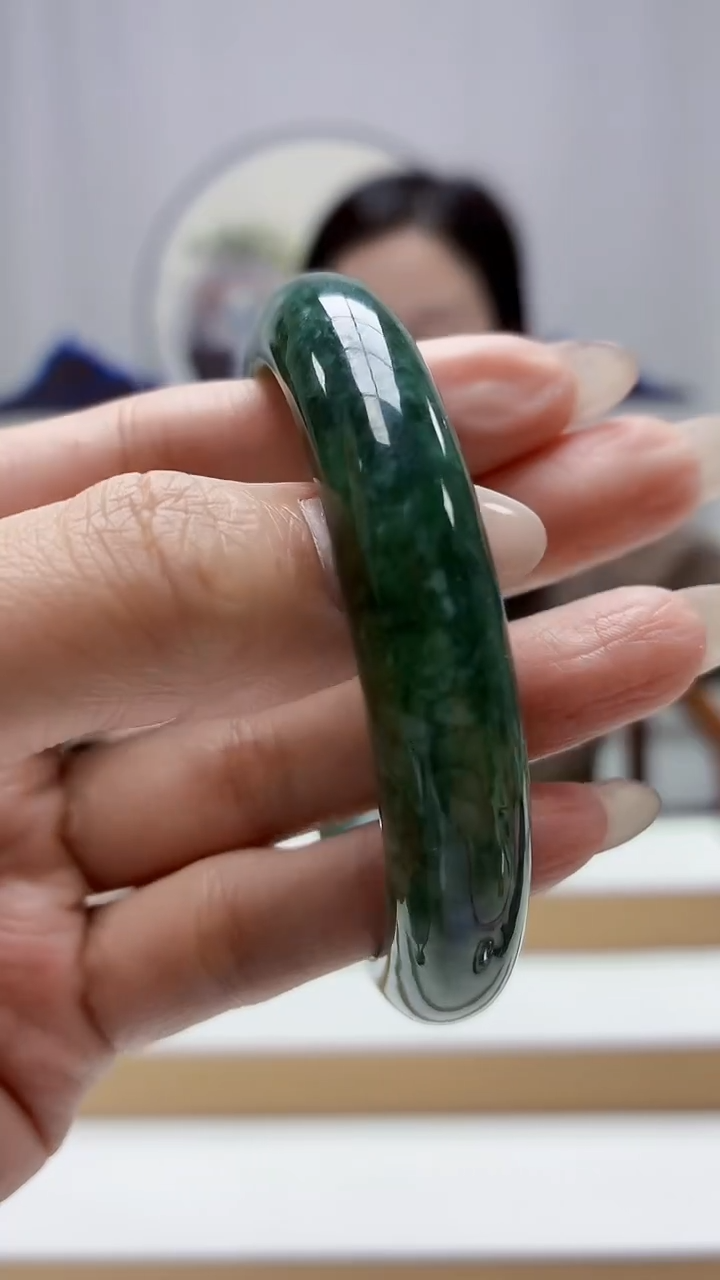 未镶嵌定制翡翠4852MM-毛货手镯（61圈）58