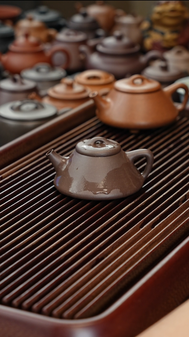 茶壶紫砂天青文瓢微瑕的