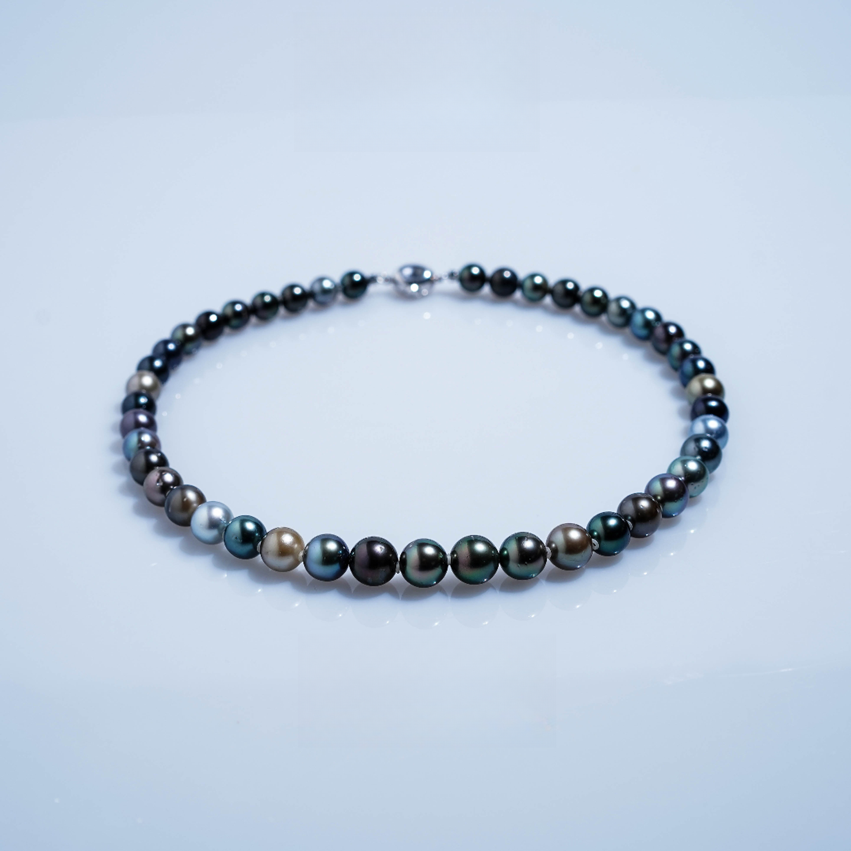 时尚轻奢黑色海水大溪地莫兰迪全珠链9-11mm【多样性发货】    