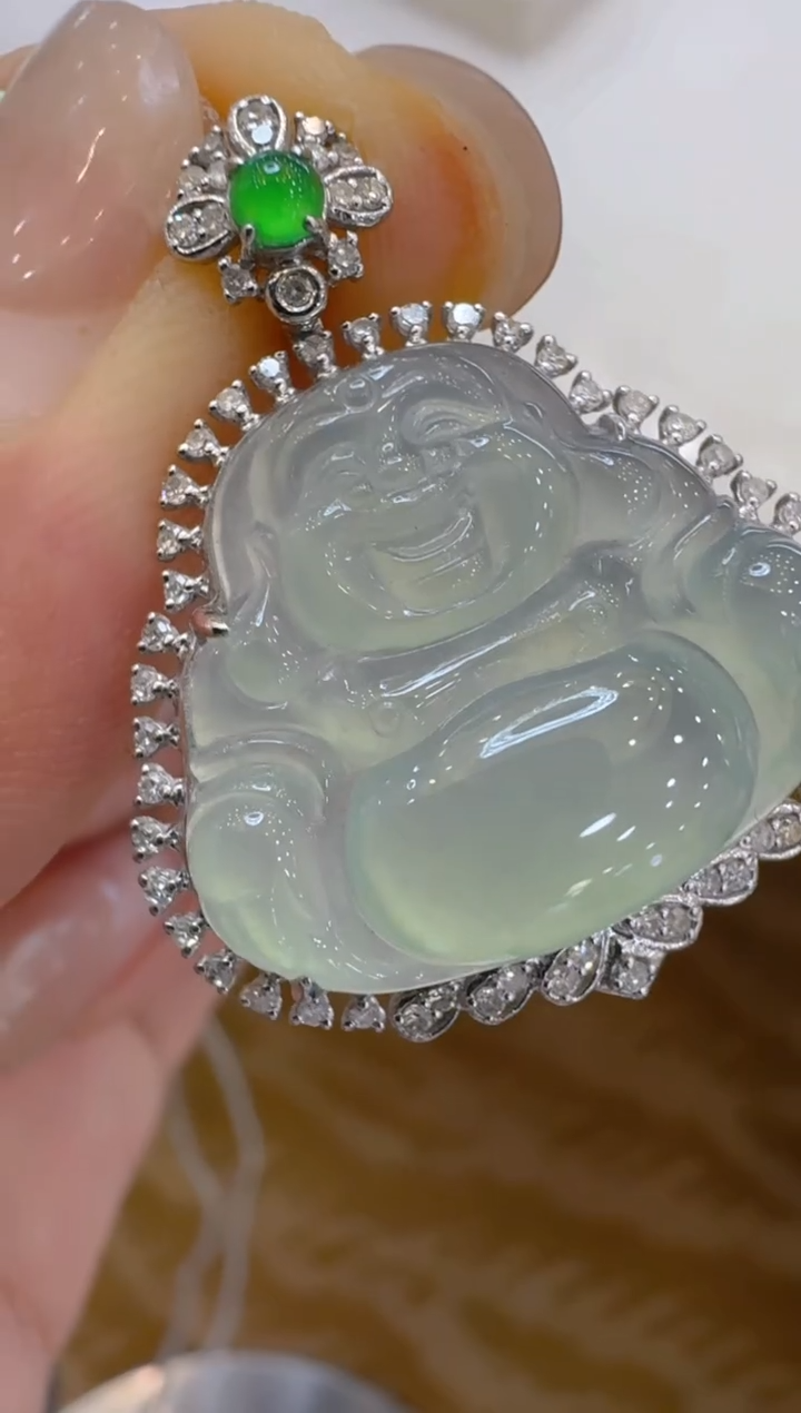 吊坠(不含链)18K金镶嵌翡翠多样性团购发一件