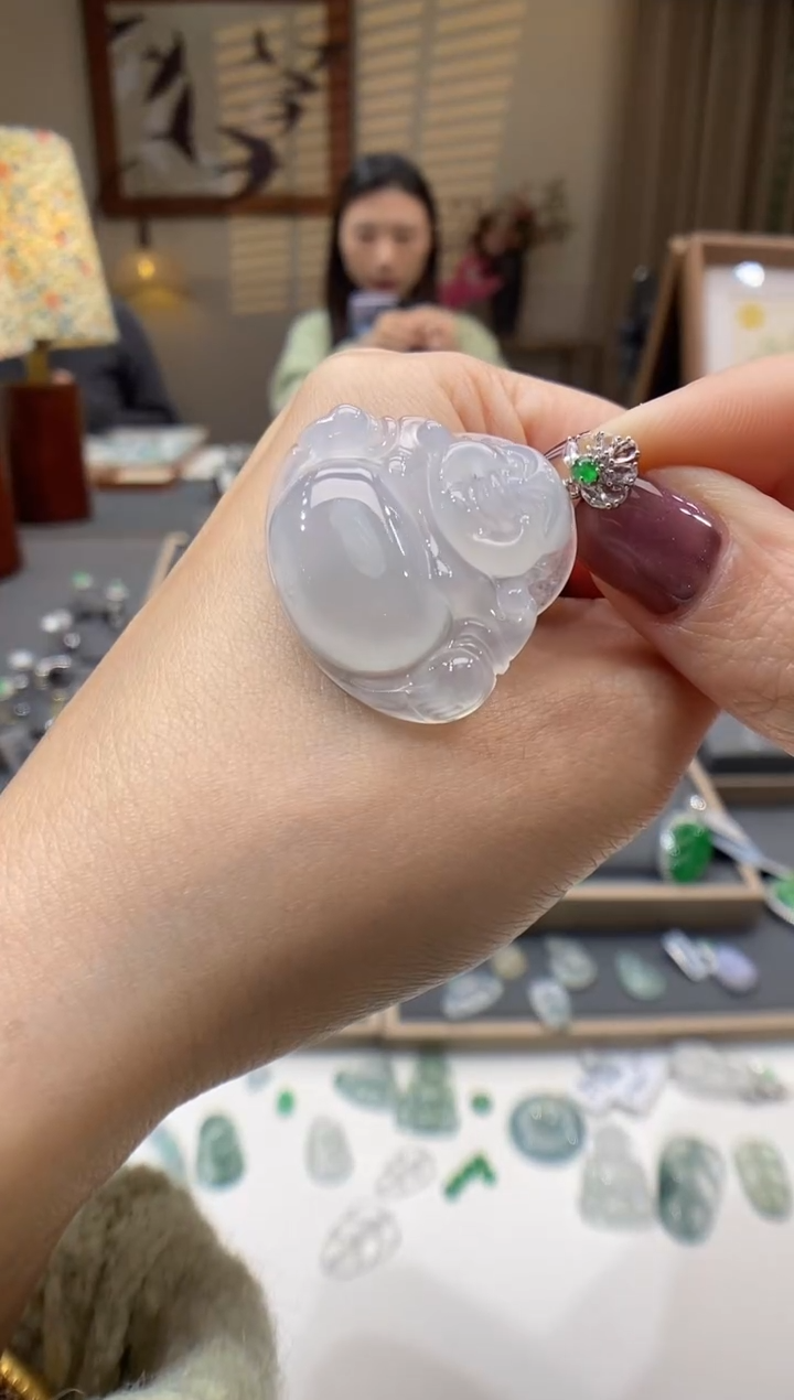 【闪购商品】翡翠颈饰18K金镶嵌佛公