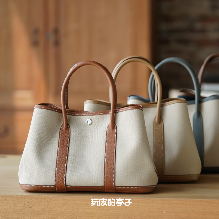 帆布花园手提包30/36 超大容量妈咪包购物袋单肩包大号14寸电脑