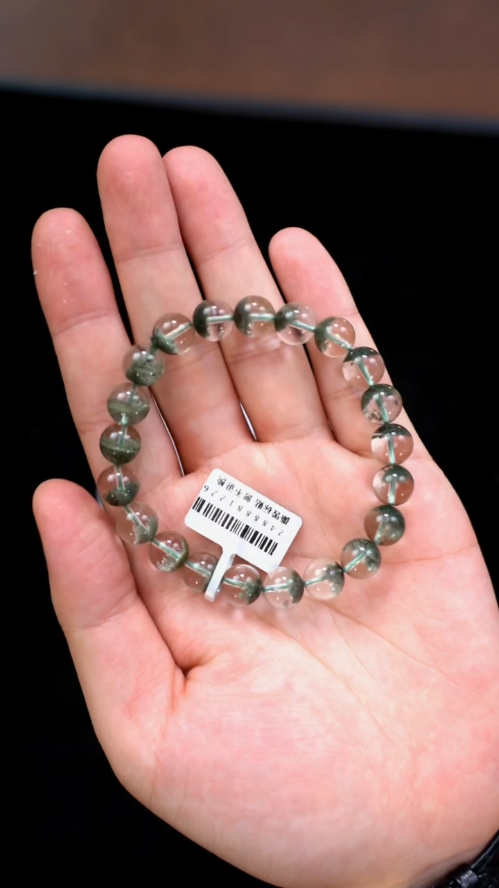 【闪购商品】水晶手链未镶嵌g180 绿幽灵手链9mm+