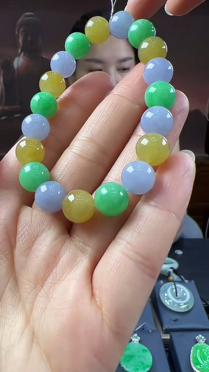 未镶嵌挂件翡翠多宝手串