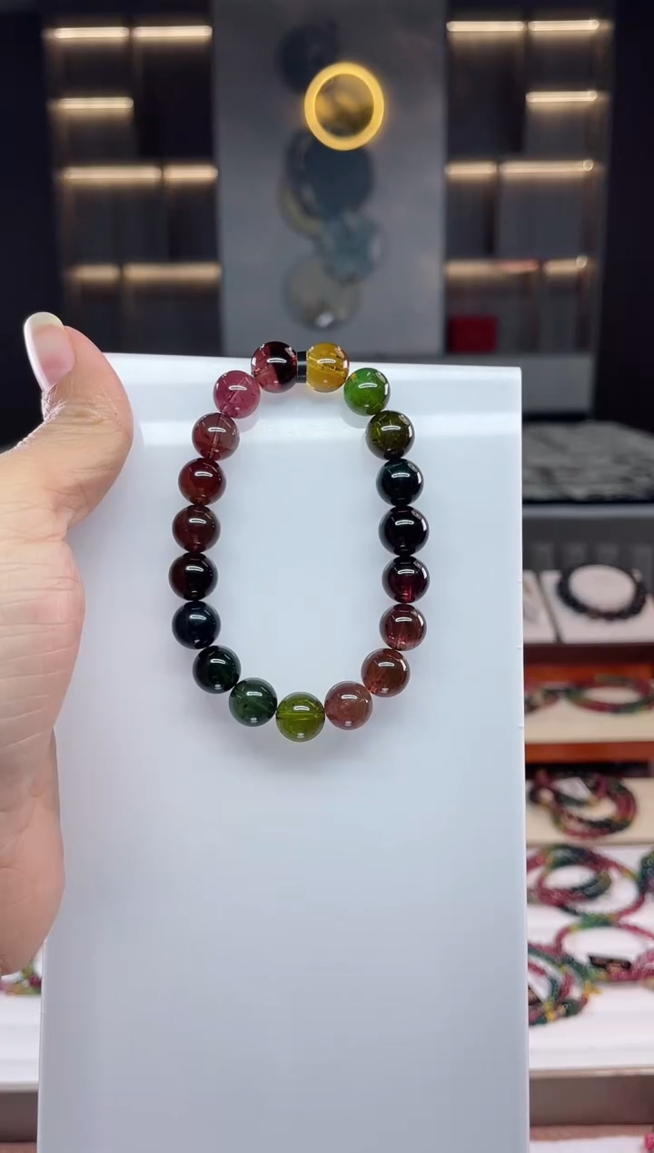 未镶嵌老矿碧玺单圈手串10mm+碧玺（多样性发一条）Q