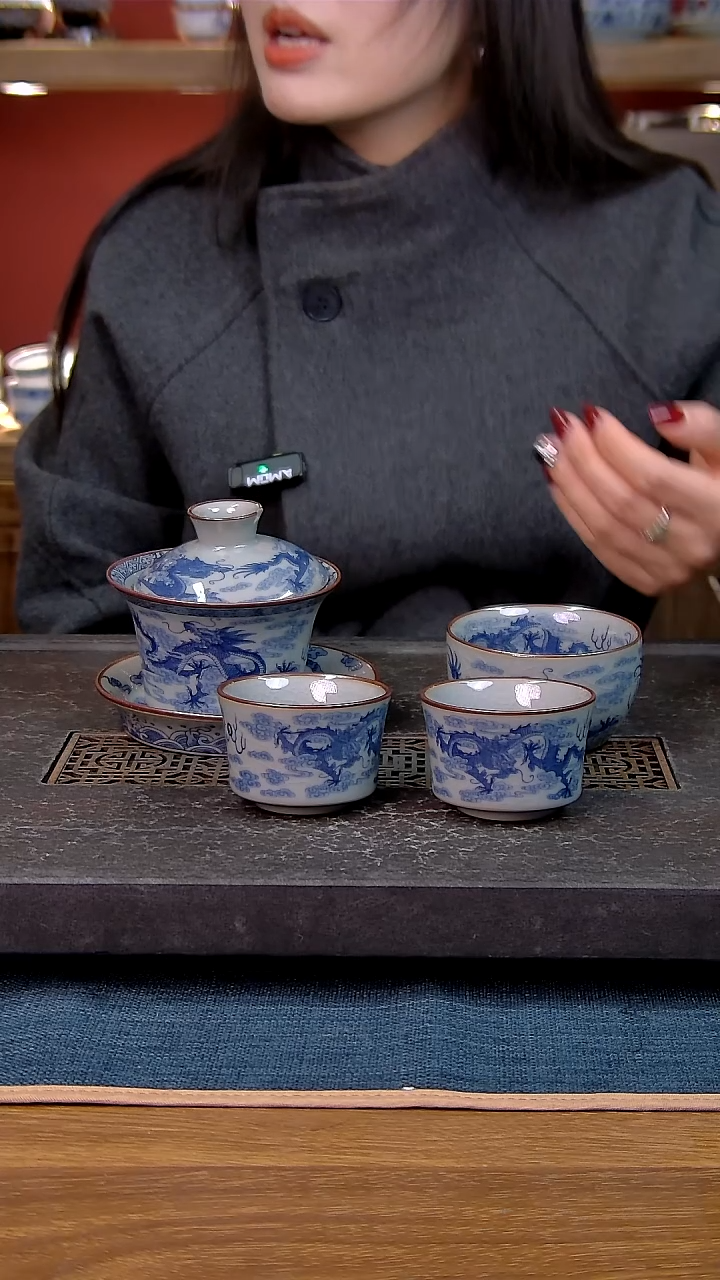 简装家用款4件套 老陶泥开片纹陶瓷茶具