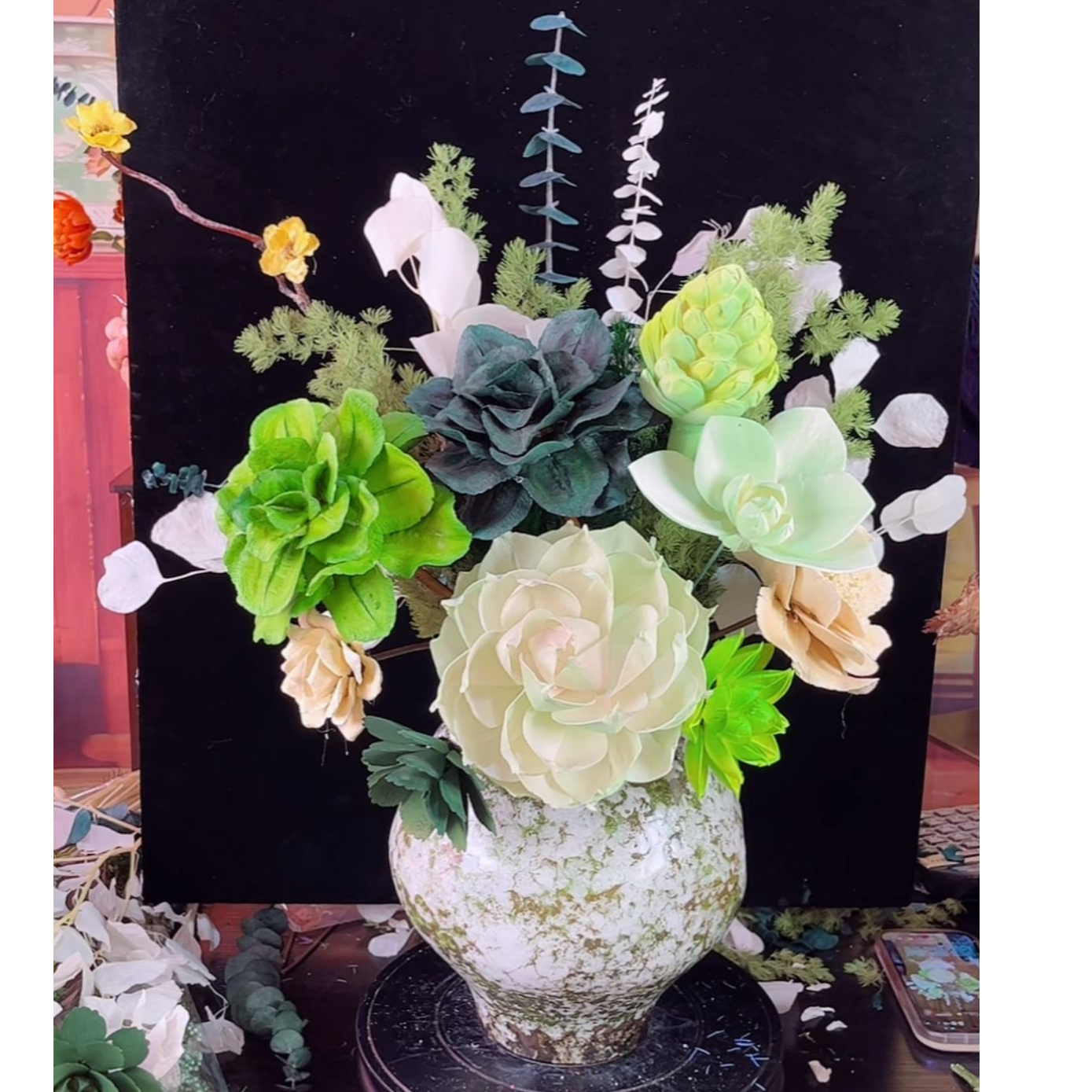 绿色系花束 家居摆件