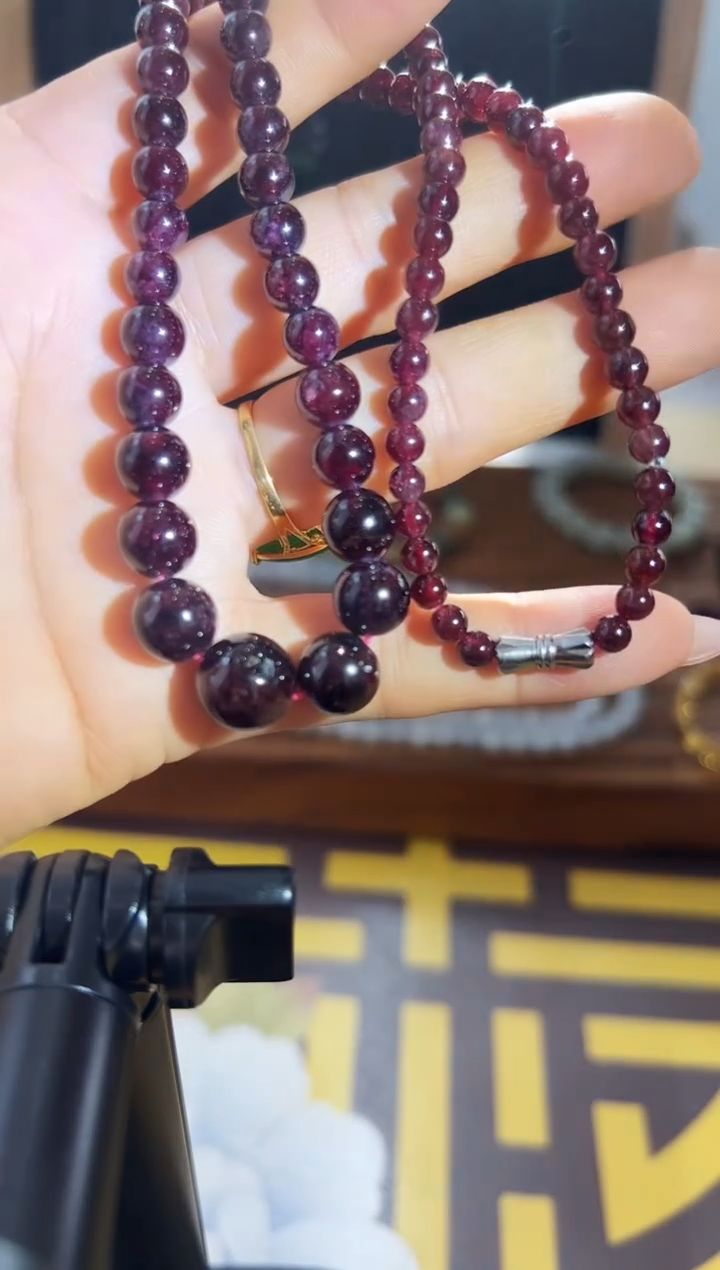 颈饰未镶嵌石榴石石榴石塔链