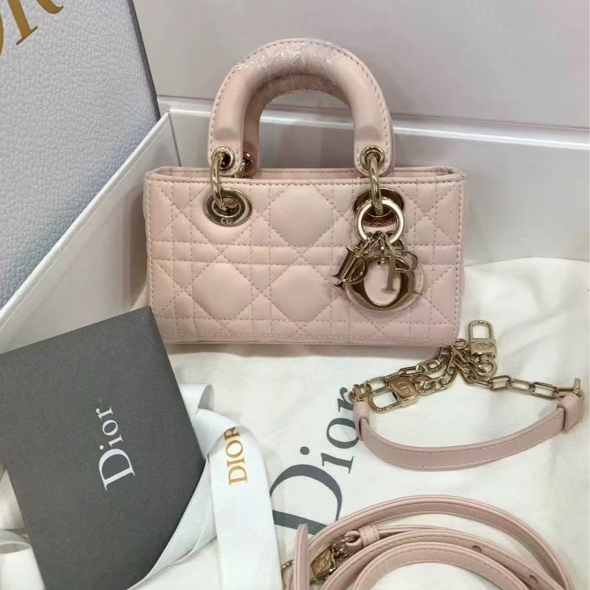 95新 DIOR/迪奥 GGS丨D-joy横版戴妃粉色芯片款23年/50515335