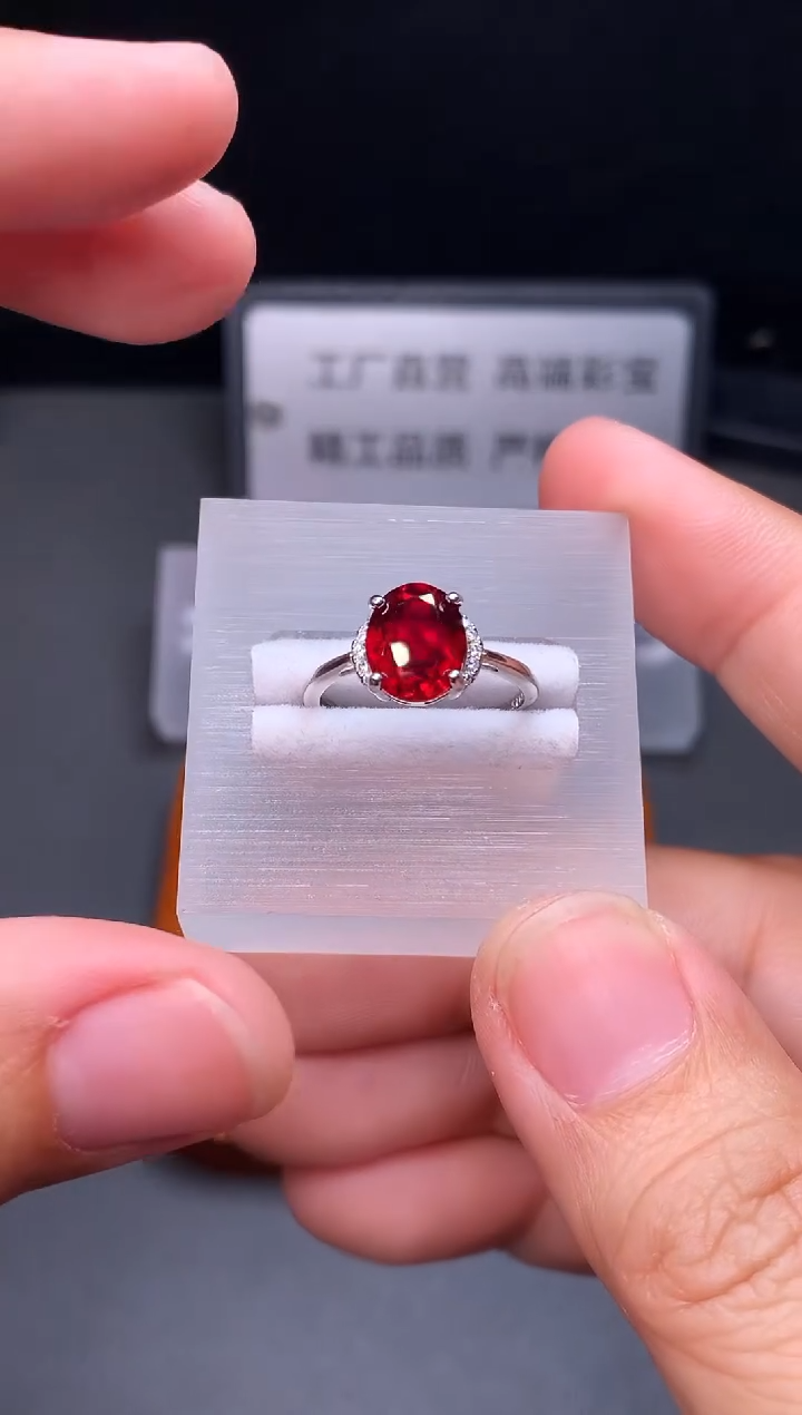 银S925镶嵌戒指红宝石11