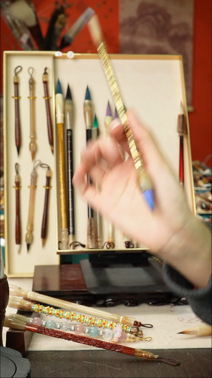  孤品高货毛笔链接 清水试笔 蘸墨不退