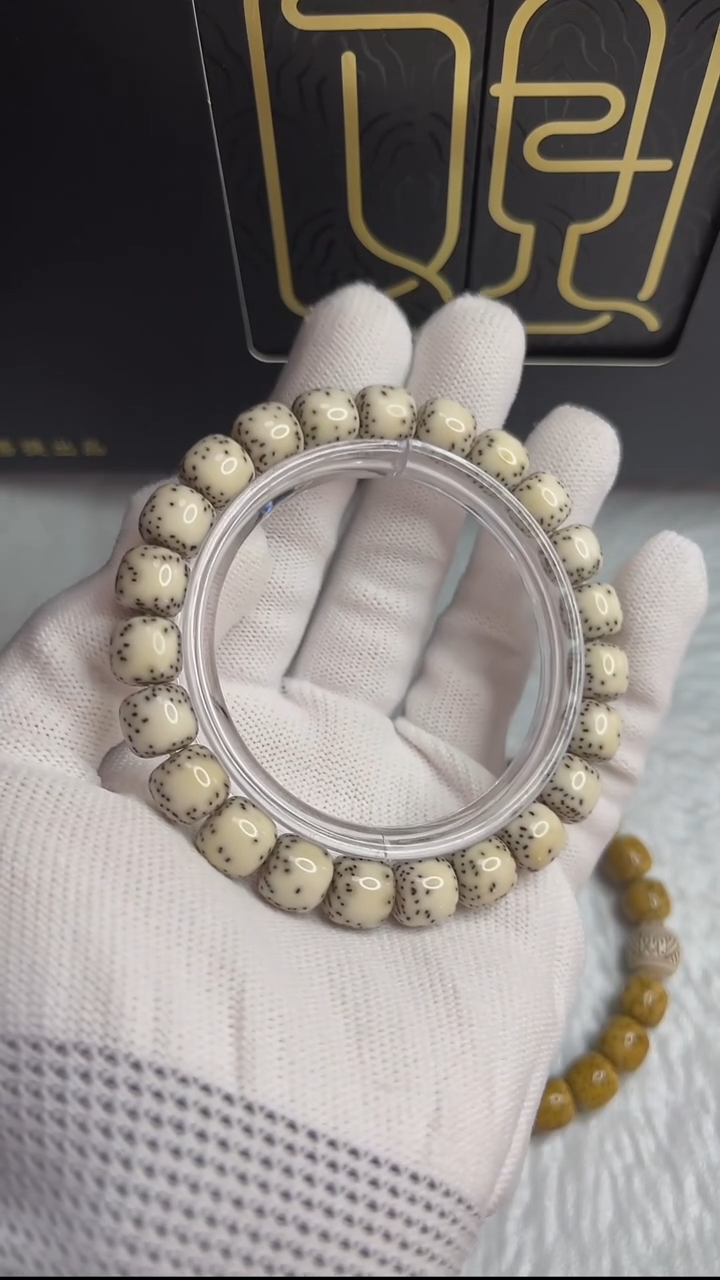 【闪购商品】星月菩提手串观系列.骨瓷白双留白10x9