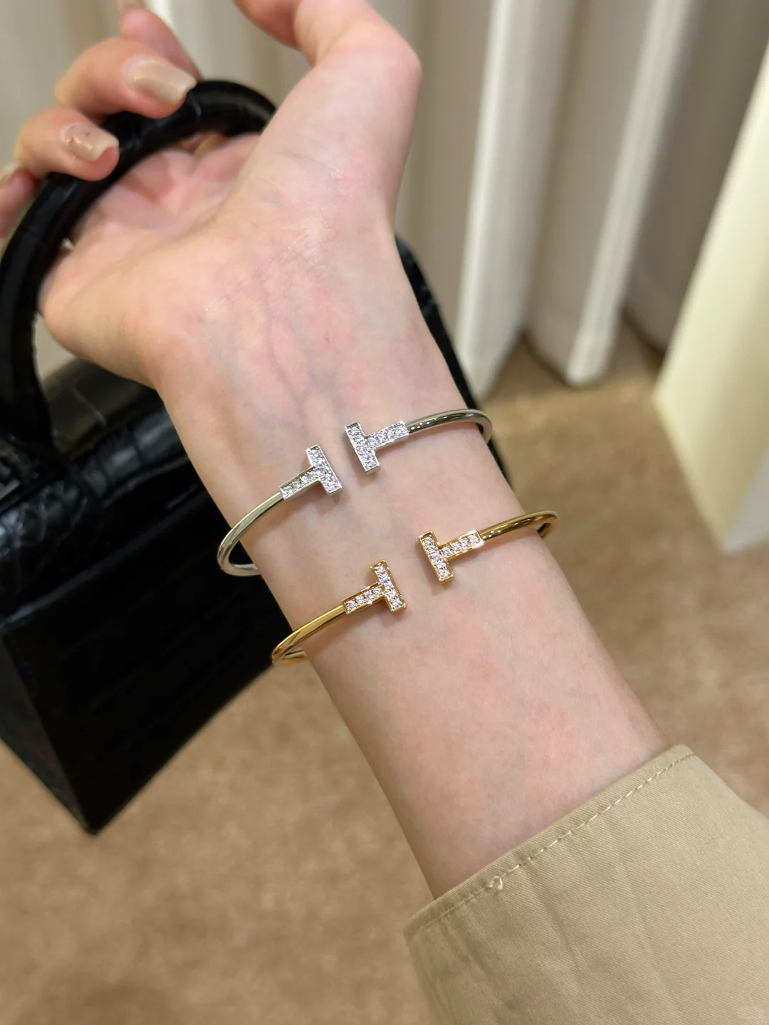 41-SZ-双T 925银莫桑石镀18K百搭丝巾