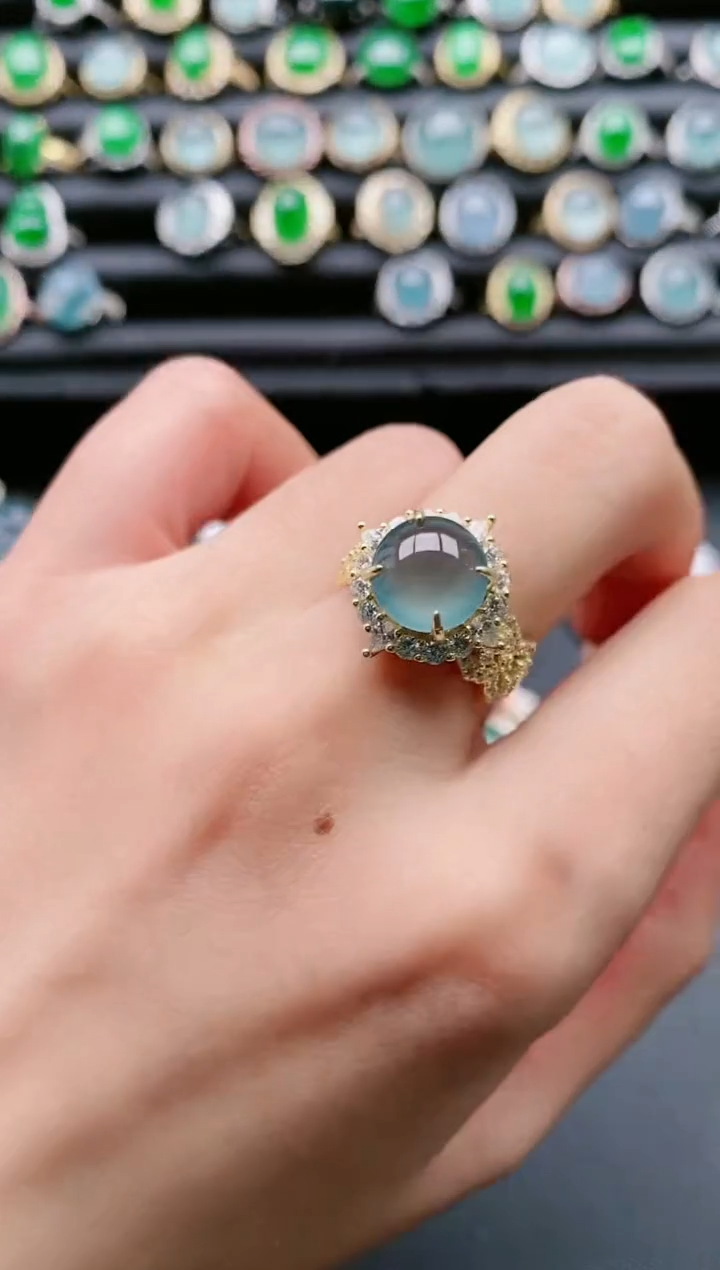 【闪购商品】翡翠戒指银S925镶嵌1111