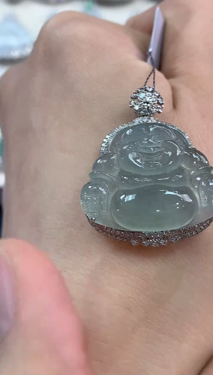 【闪购商品】翡翠吊坠(不含链)18K金镶嵌 B137