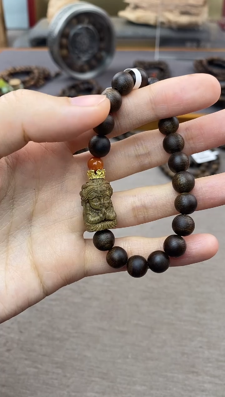 【闪购商品】沉香手串越南富森红土玉化料08+扎基 配饰 沉水